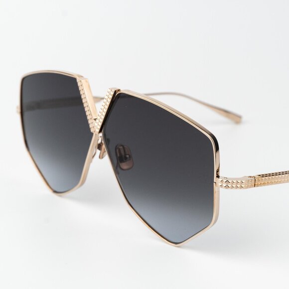Valentino Men Sunglasses Titanium Gold Grey Oversized Aviator V - HEXAGON - Picture 6 of 16